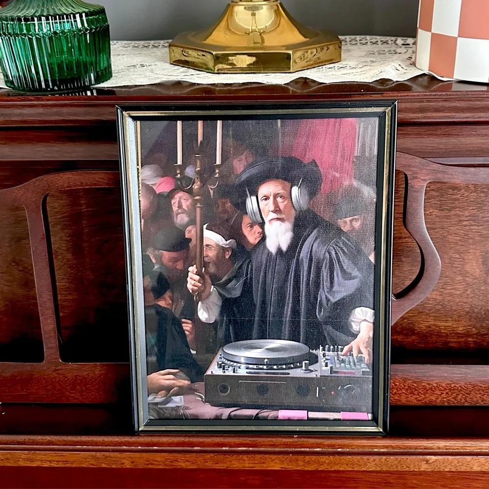 Renaissance DJ Gentleman Candelabra Canvas Print Wall Art EDM Techno Dance